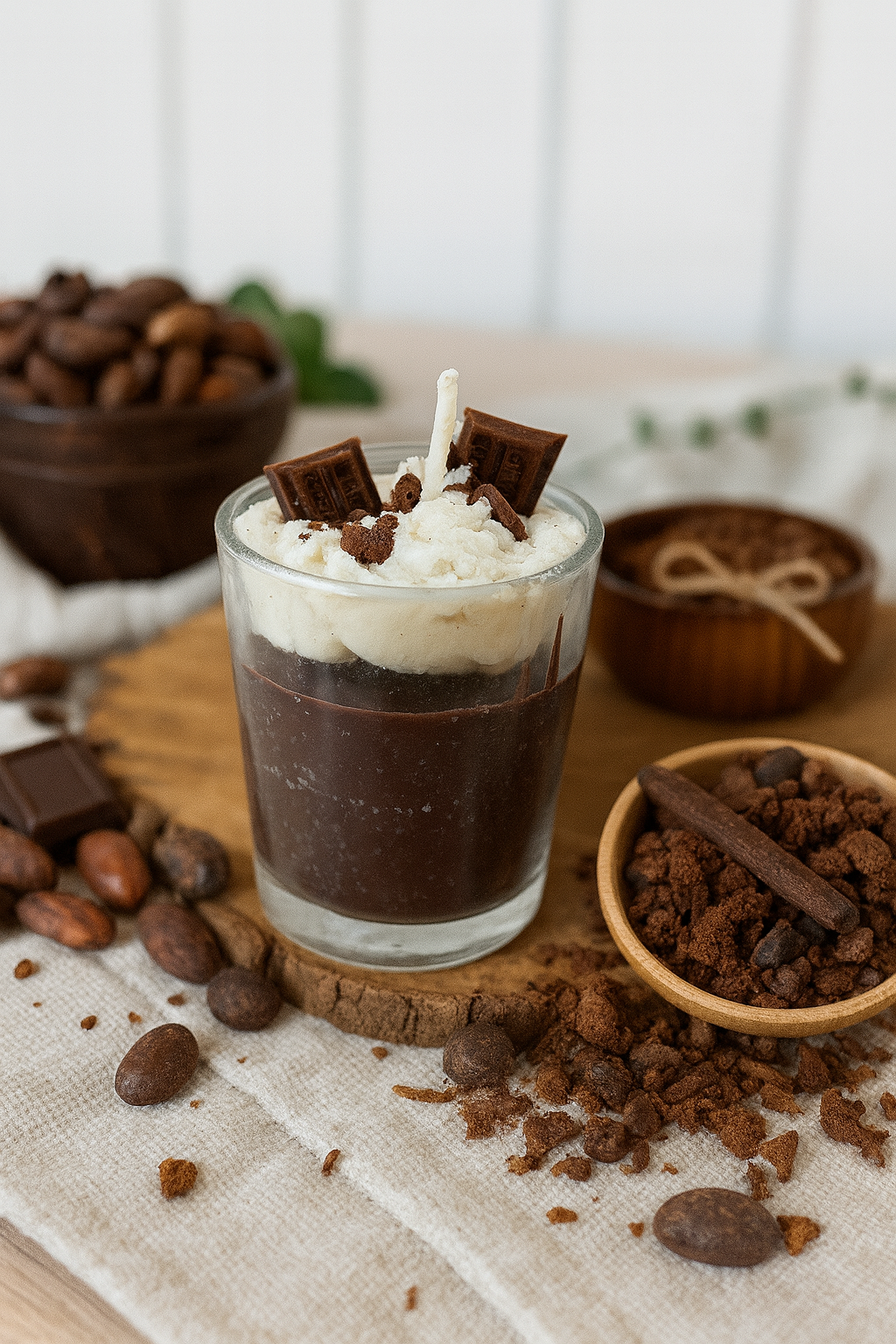 Chocolate & Whipped Cream Scented Candle – Soy Wax – Creamy Chocolate Scent