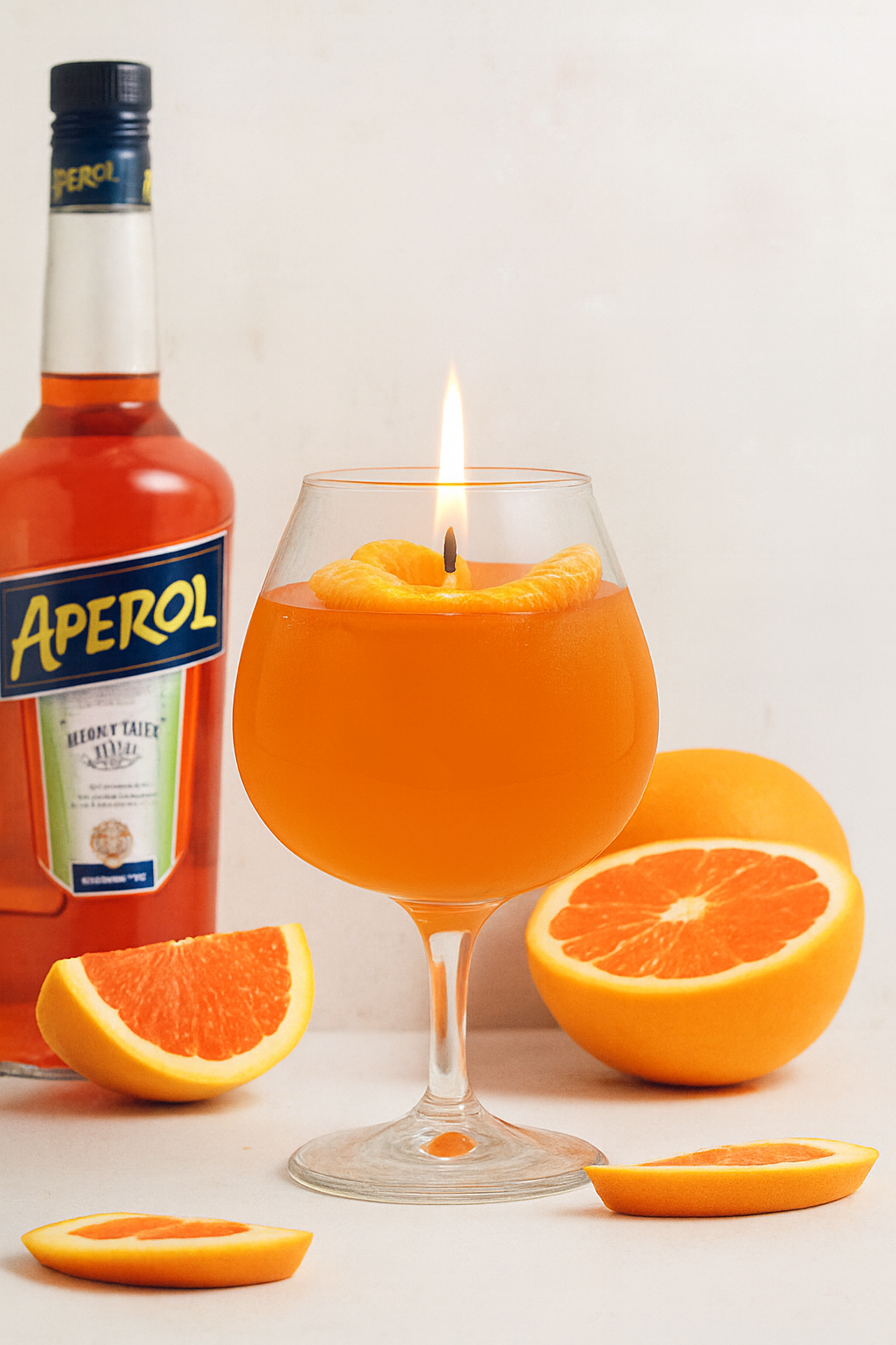 Aperol Spritz Scented Candle – Gel & Soy Wax – Refreshing Aperol Scent