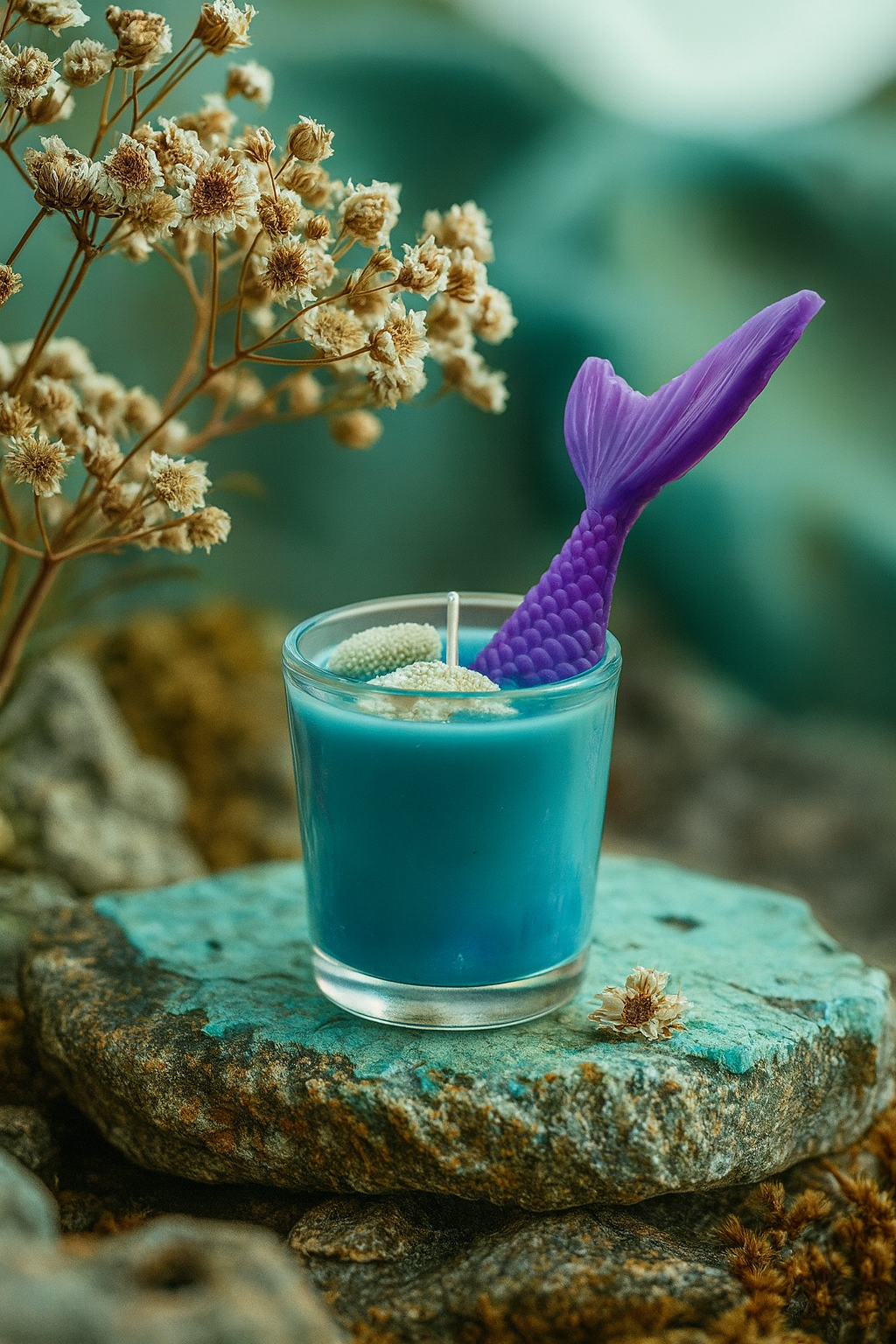 Mermaid Scented Candle – Soy Wax – Fresh Sea & Ocean Aroma