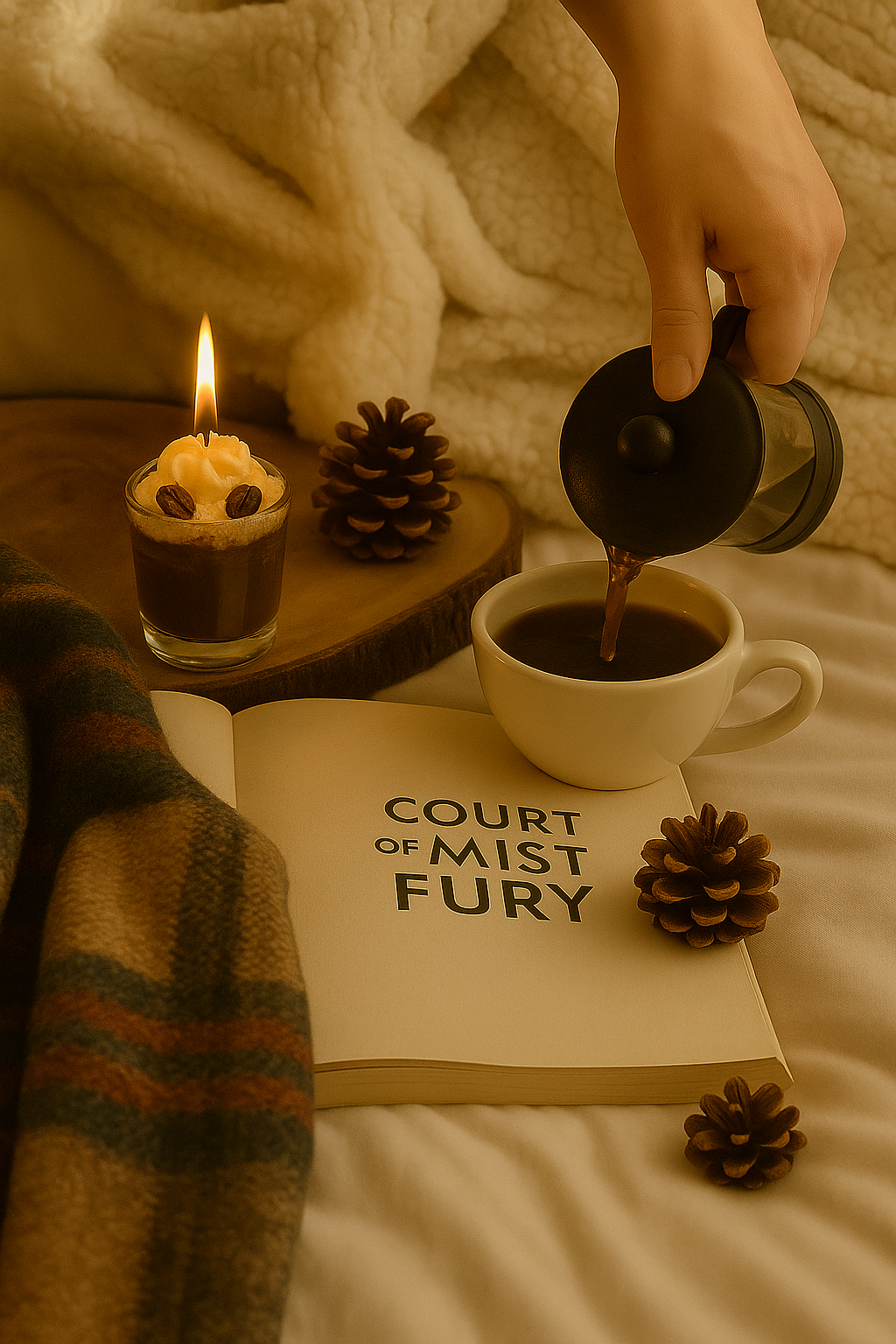 Coffee Soy Wax Candle – Brown & White – Intense Coffee Scent