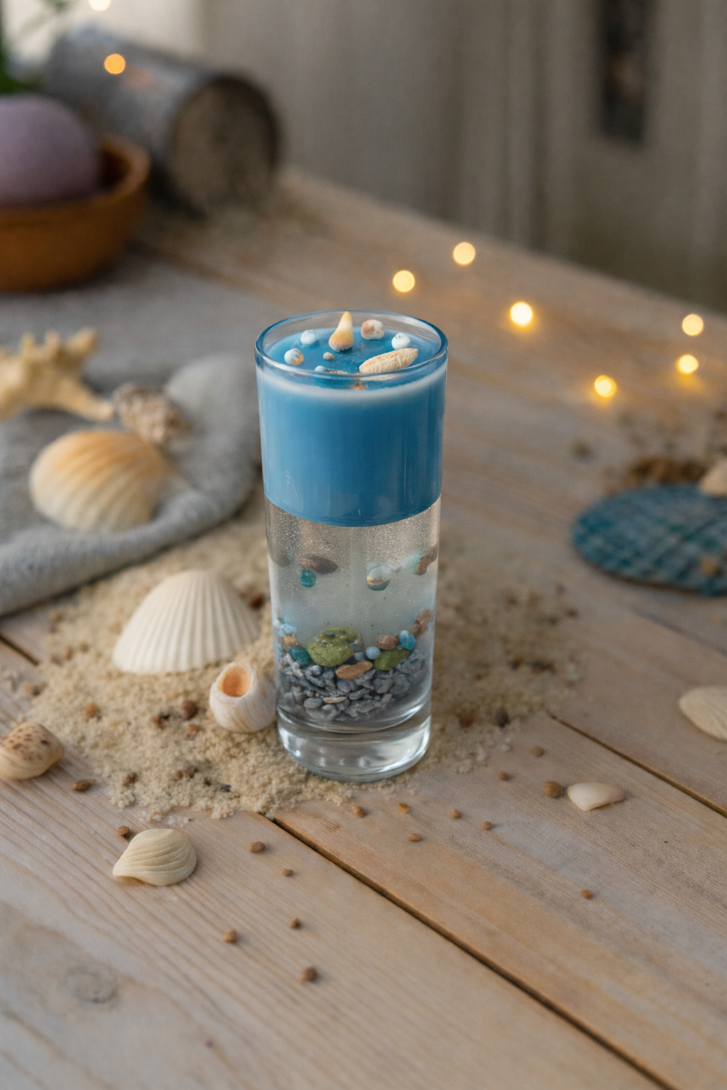 Ocean Dream – Decorative Wax Object in Long Glass